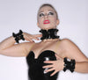 Latex Accessory Set: Single Ruffle Choker and Cuffs