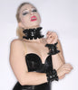 Latex Accessory Set: Single Ruffle Choker and Cuffs with SPIKES
