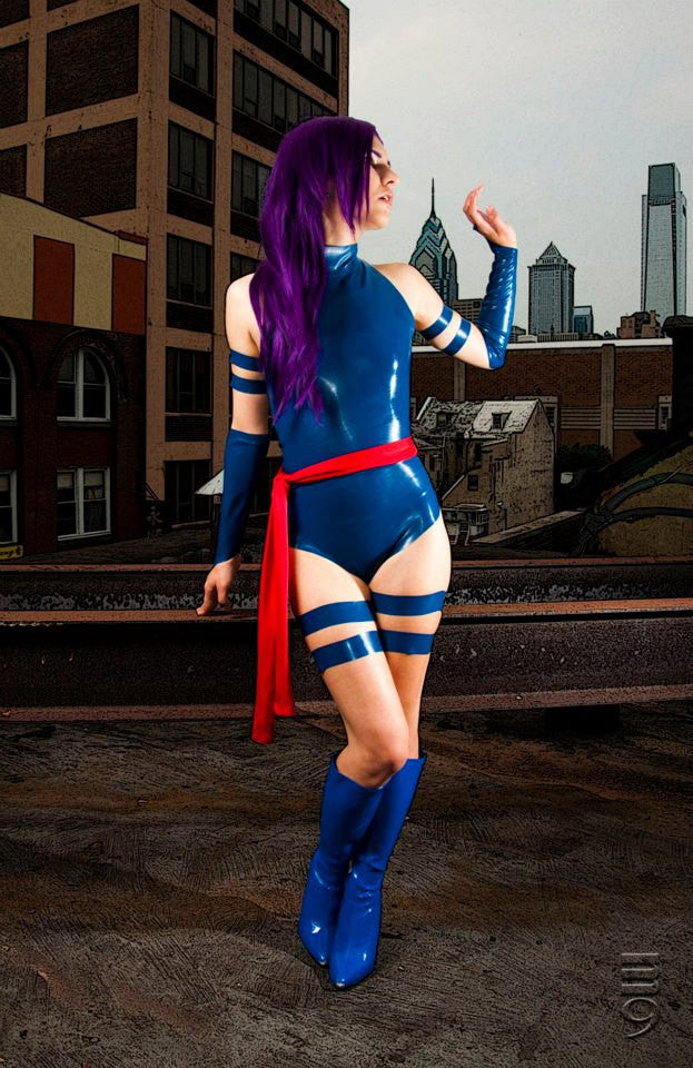 Latex Cosplay: Telepath Ninja Superhero-inspired costume